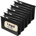 Plastic Extra Capacity Legal Size Hanging File Folders,12 Pack Reinforced Legal Hanging Folders,Heavy Duty 2 Inch Expansion,Adjustable Tabs,Filing Cabinet Folders for Bulky Files (Black)