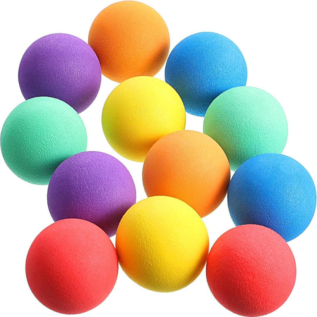 Gejoy 24 Pieces Soft Foam Balls Bulk Lightweight Mini Balls for Safe Indoor Toys Fun Assorted Colors Sponge Balls Birthday Party Favors Bag Gifts for Boys and Girls (1.57 Inch)