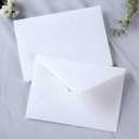 PONATIA 50 PCS/Pack A7 Envelopes, 5.25 x 7.25'' White Envelope, Perfect for 5 x 7 Wedding Invitation Cards, Christmas Gift Cards Envelopes, Acrylic Invitations, Photos
