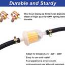 Tnisesm 1/4 Inch ID Fuel Line Hose 10 Feet + 20Pcs 2/5" ID Hose Clamps for Kawasaki Kohler Briggs & Stratton Small Gas Diesel Powersports Engines and Generators