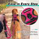 BARKBAY No Pull Pet Harness Dog Harness Adjustable Outdoor Pet Vest 3M Reflective Oxford Material Vest for PINK Dogs Easy Control for Large Dogs (L)