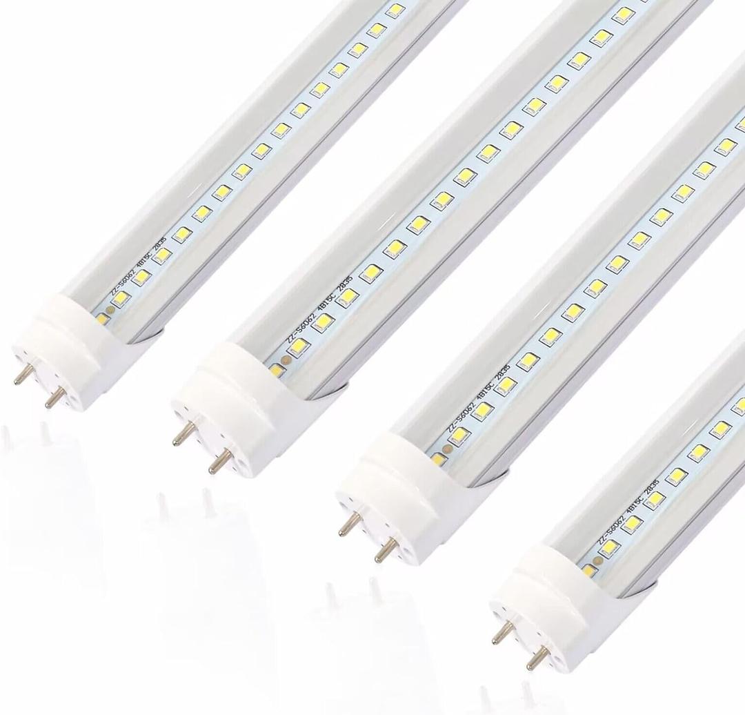 2FT LED Tube Light, T8 T10 Type B LED Light Bulb, 12W 5000K,1560LM High Bright, Replacement 24 Inch F20T12 Fluorescent,Double Ended Power, Clear Cover,4 Pack