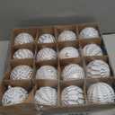 Christmas Ball Ornaments Set, 16ct 80mm Elegant White Assorted Xmas Tree Ball Ornaments, Shatterproof Christmas Tree Hanging Ornaments for Xmas Decoration