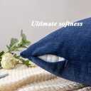 GAWAMAY Decorative Square Throw Pillow Covers 20"x20" Inch Set of 2, Super Soft Chenille Pillows Farmhouse Fall Pillowcase for Living Room Bedroom Sofa Couch Cushion Cover Navy Blue 50x50cm
