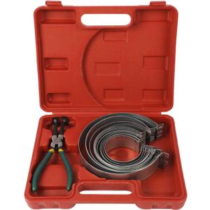 Automotive Piston Ring Compressor Tool, Car Engine Piston Ring Compressor Pliers Set with 14 pcs Piston Rings & with 1 Pliers Repair Tool Kit for Car Truck Auto Engine