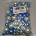 150Pcs Blue&Green Polished No Hole Faux Pearl Beads for Vase Filling Decorations, Plastic Pearls Vase Fillers, Table Scatters, Wedding Centerpiece, Home Decor, 8/14/20 mm