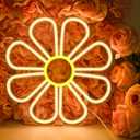 Flower Neon Signs Warm White LED Neon Light for Wall Decor Flowers Shaped Light up Sign for Bedroom, Christmas Gift, Shop, Teen Room, Dormitory (12.6 x12.6 inch)