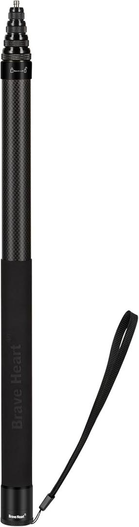 17-118"/3.0m Carbon Fiber Invisible Selfie Stick 9.8ft Extended Super Long Pole for Insta360 X5/X4 Insta 360 X3 ONE X2, ONE R, ONE X, ONE GO 3S 3 2 Gopro Max Action Camera Accessories