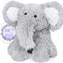 Warming Elephant Stuffed Animals, Microwavable Stuffed Animal Heating Pads for Cramps, Pain & Stress Relief, Heatable & Coolable Stuffed Elephants, Lavender Scented Plush Toys Elephant Gifts (Grey)