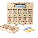 Wooden Chore Chart for Kids Visual Schedule, Routine Chart for Kids, Morning Bedtime Routine Chart for Toddlers Ages 2-4, Daily Kids Schedule Board for Home (02)