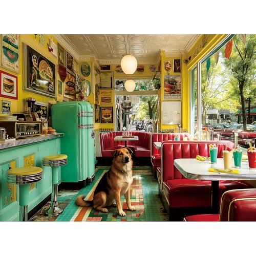 HQXXJW 500 Pieces Puzzle for Adults, Puzzles for Adults 500 Pieces, Vintage American Diner Jigsaw Puzzle, Challenging Perfect for Game Nights, 20.5 X 15 in