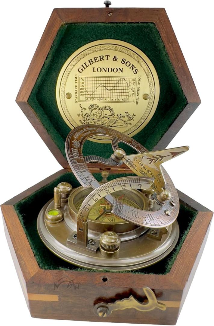 Anniversary Brass Sundial Compass Gift for Him or Her Keepsake for Husband, Wife or Couple 50th 40th 25th 20th 1st Year Wedding or Love Celebration Engraved or Embossed Romantic Quote Compass