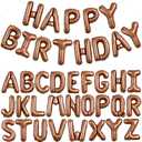 TONIFUL 65 Pcs 16 Inch Brown Happy Birthday Balloons and 2 Sets A-Z Foil Letters Balloons DIY Personalized Phrase Banner for Birthday Celebration Halloween Thanksgiving Christmas Party Decorations