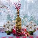 Poinsettias Flowers Artificial 2 Pack White Faux Christmas Poinsettia Plant Small 11 Inch Winter Flowers for Home Office Table Decorations Indoor Xmas Ornament (Cream)