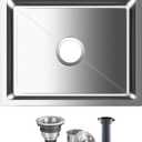 ROVOGO Undermount Kitchen Sink Single Bowl, 304 Stainless Steel Handmade Bar Prep Sink with Drain, 19.7x15.7x8.7 in. Brushed