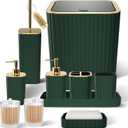 Bathroom Accessories Set - Gorgeous Green Bathroom Set, 10PC Green Bathroom Accessory Set, Bathroom Sets with Toilet Brush, Bathroom Trash Can
