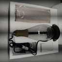 OYEARS Bedside Table Lamp with USB, 23 Black Modern Nightstand Lamps for Bedroom, Retro Rattan Table Lamps for Night Stands, Living Room, Farmhouse Table Lamp with Glass Nightlight Lamps (Set of 1 - Black with Clear Glass)