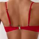 SweatyRocks Women's 2 Piece Bikini Set Spaghetti Strap High Cut Push Up Underwire Swimsuit (Red, Large)