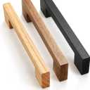 Black Square 7-1/2in 4 pcs Wooden Drawer Pulls Handle pulls for cabinets Kitchen Cabinet Drawer pulls Cabinet Door Pull