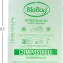 1.2 Gallon Compostable Drawstring Food Scrap Bags by BioBag, 80 Count, BPI Certified, Meets ASTM D6400 Standards, Made in USA, Kitchen Counter Bin Liners