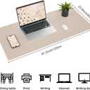 AFIING Leather Desk pad Protector, Large Non-Slip Office Desk Mat with Natural Cork & PU Leather, Waterproof Writing Mouse Pad for Office and Home (47in*23in, Beige)