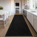 Bathroom Runner Rugs, Thin Absorbent Non-Slip Bath Mat, Quick Dry Low Pile Mats for Bathroom Floor Front of Bathtub,Shower Room,Sink,24"72",Black