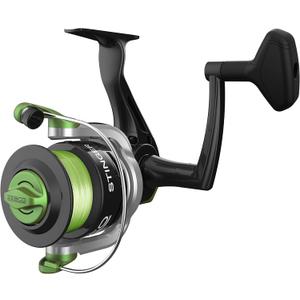 Zebco Stinger Spinning Fishing Reel, Changeable Right- or Left-Hand Retrieve, Quickset Anti-Reverse, Pre-Spooled with Zebco Line (Size 60 Reel) Zebco Stinger Spinning Fishing Reel, Changeable Right- or Left-Hand Retrieve, Quickset Anti-Reverse, Pre-Spooled with Zebco Line (Size 60 Reel)
