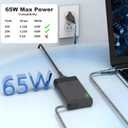 65W USB C New Slim Laptop Charger Power Cord Compatible with HP Elitebook, Envy X360, Spectre X360, Chromebook, Probook, Zbook, Elite X2 Type C Ac Adapter Fast Charging Computer Charger