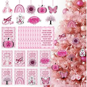 3 x 18 Sets Breast Cancer Awareness Funny Scent Sachets for Women Pink Ribbon Week Air Freshener Hanging Ornament Inspirational Breast Cancer Survivors Prevention Event Business Charity Favor