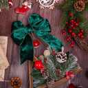 Forest Green Velvet Wired Edge Ribbon, 2.5 Inch x 10 Yards Crushed Velvet Christmas Ribbon for Christmas Tree Decoration Gift Wrapping Garland Wreaths Bows Making