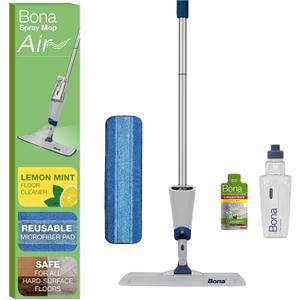 Bona Spray Mop Air - Includes Multi-Surface Floor Cleaner Concentrate and Microfiber Pad - Lemon Mint Scent - Lightweight & Compact Mop, 1 Count