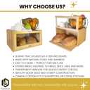Bamboo Bread Box with Sliding Lid Large Bread Box with Transparent Window Bread Holder for Kitchen Countertops Bamboo Bread Storage Container