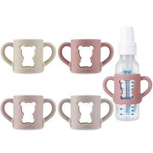 PandaEar 3 Pack Silicone Baby Bottle Handles with Dr Brown Narrow Baby Bottles 8 oz/250 ml, Non-Slip Easy Grip Handles
