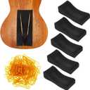 5 Pcs Soft Foam Violin Shoulder Rest - 3/4-1/2 Size, Yellow Rubber Bands for Concerts & Weddings