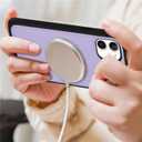 for Magsafe Magnetic case for iPhone 11 Leather case magsafe Compatible Wireless Charging-Purple