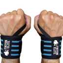 4 x 18" Wrist Wraps - Premium Grade Straps Featuring Ergonomic Thumb Loops - Best Wrist Support Braces for Powerlifting, Bodybuilding, and Strength Training (Blue)