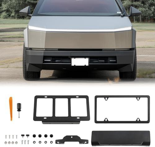 Front License Plate Holder for Tesla Cybertruck 2024 2025, No Adhesives No Drilling Quick Disassembly