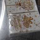 Christmas Cocktail Napkins - 40pcs White and Gold Paper Napkins for Winter Holiday Bathroom Decoration
