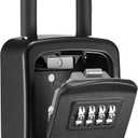 Puroma Key Lock Box, 4-Digit Combination Key Storage Lockbox, Portable Wall Mounted Security Lockbox with Code for Home, Flats, Realtors Garage Spare Keys (1 Pack, Black)