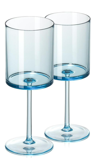 Wine Glasses Set of 2-Birthday/Father's Day Gifts,14oz Unbreakable Unique Wine Glass Ideal Gift Blue 