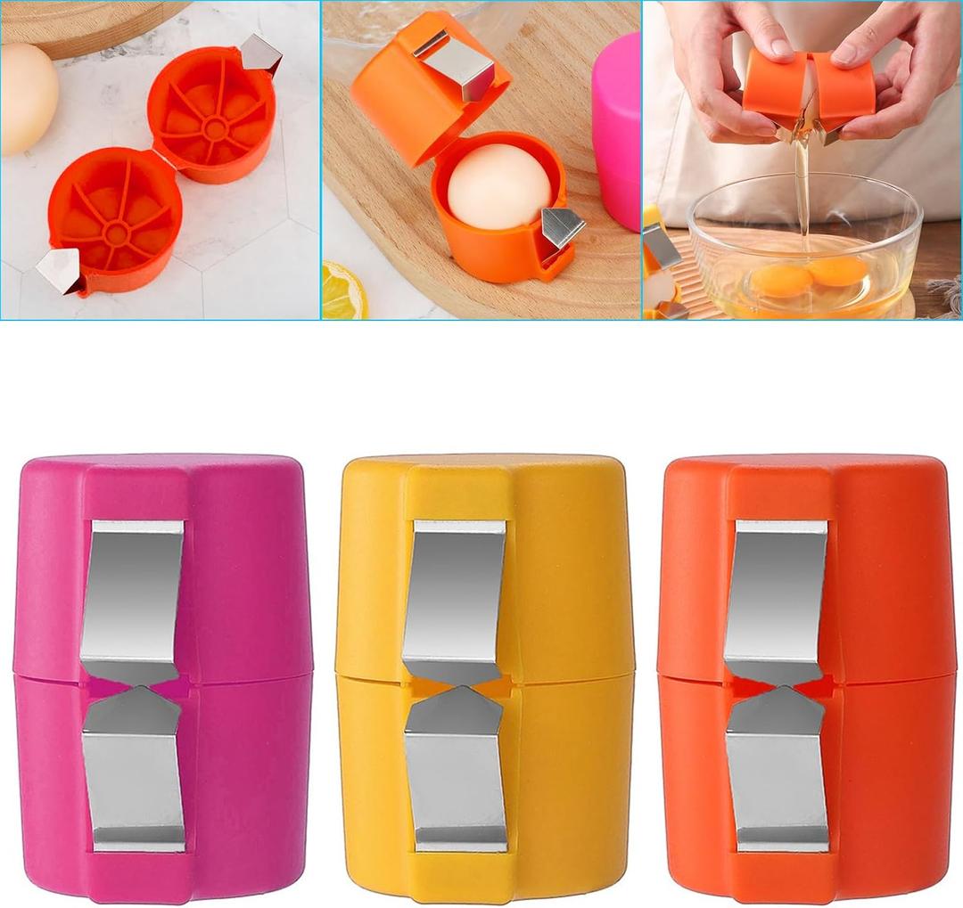2 x 3pcs Egg Shell Opener for Hard Boiled Eggs Stainless Steel Egg Peeler Tool Easy Egg Cracker Tool for Raw Eggs, Egg Slicer for Raw Eggs Kitchen Gadgets for Baking