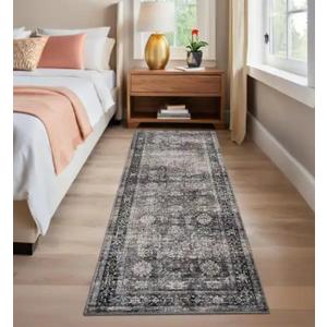 Oriental Machine Washable Rug Vintage Non-Slip Non-Shedding Rugs Farmhouse Distressed Indoor Floor Carpet, 2.5x6