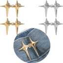 4 x 4 Sets Star Adjustable Pant Waist Tightener Clip for Women No Sew Waist Buckle Pins - Jean Tightening Buttons for Pants, Skirt