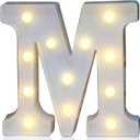 Pooqla LED Marquee Letter Lights Sign, Light Up Alphabet Letter for Home Party Wedding Decoration M