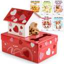 Valentine Day Boxes for Kids Classroom, 33 Pack Valentines Day Cards for School Exchange, Valentine Gifts Party Favor Boys Girls DIY Dog House with 32 Valentine Cards, 1 Teacher Card(Doll not Include)