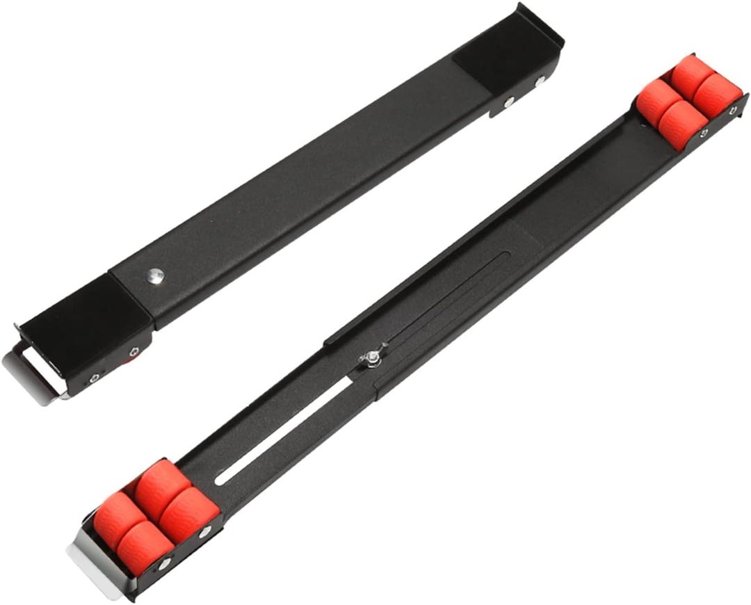 Washing Machine Roller Mover, Adjustable Metal Holder Bracket, Load Bearing 300kg, Extendable Appliance Washing Machine Dryer Fridge Roller, 24 Wheels Moving, 3 Color (Color  Black)