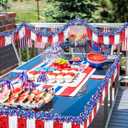 Meonum 10 Pcs 4th of July Parade Float Decorations, American Flag Float Fringes and Patriotic Tinsel Garlands, Red White Blue Garland for Independence Day Memorial Day Decoration (Star)