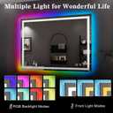 WTTY 40"x30" RGB LED Bathroom Mirror with Light