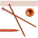 100Pcs Truss Screws, 6 Inch Structural Screws for Truss Rafter to Plate and Stud to Plate Connections, Clear Zinc with Orange Topcoat