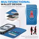 SHIELDON Wallet Case for iPhone 16 2024, Genuine Leather Folio Case with Kickstand, RFID Blocking Card Slots, Magnetic Shockproof Cover, Compatible with iPhone 16 5G 6.1" - Sapphire Blue